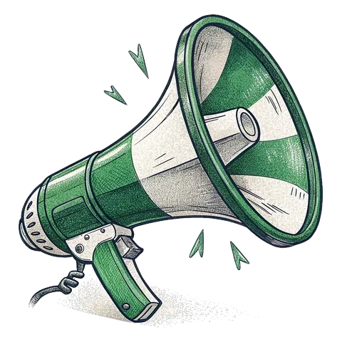 Line drawing of a megaphone