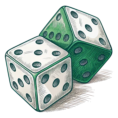 Line drawing of a pair of dice