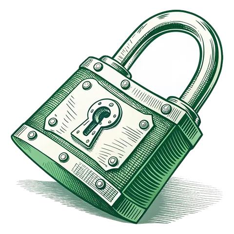 Line drawing of a closed padlock