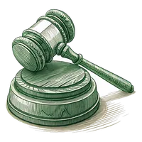 Line drawing of a judge's gavel