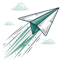 Line drawing of a paper plane