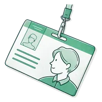 Line drawing of an identity card