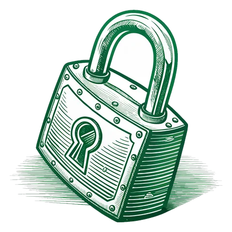 Line drawing of a closed padlock